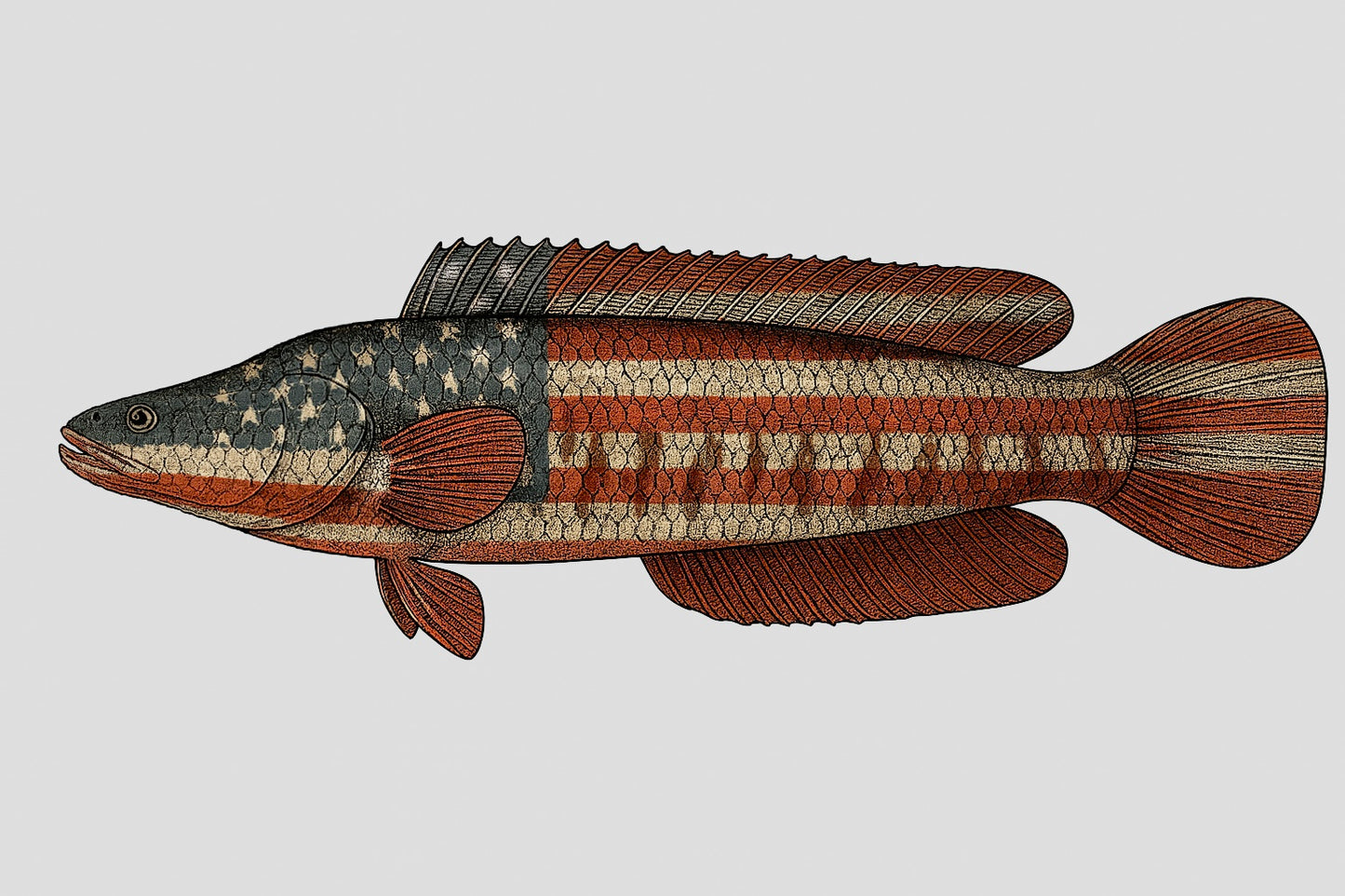 Snakehead American Flag Pint Glass