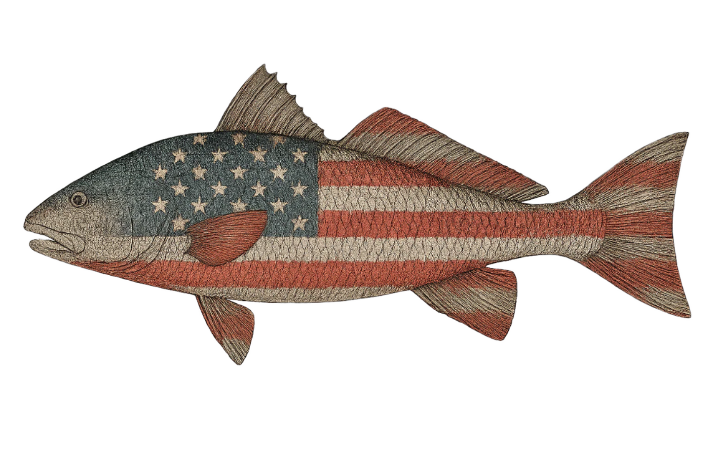 Red Drum American Flag Pint Glass