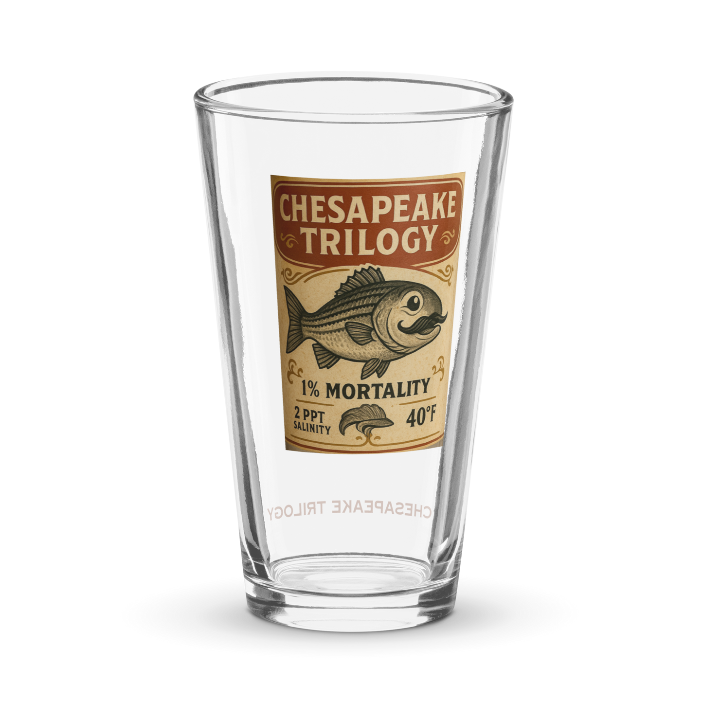 1% Mortality Beer Label Pint Glass