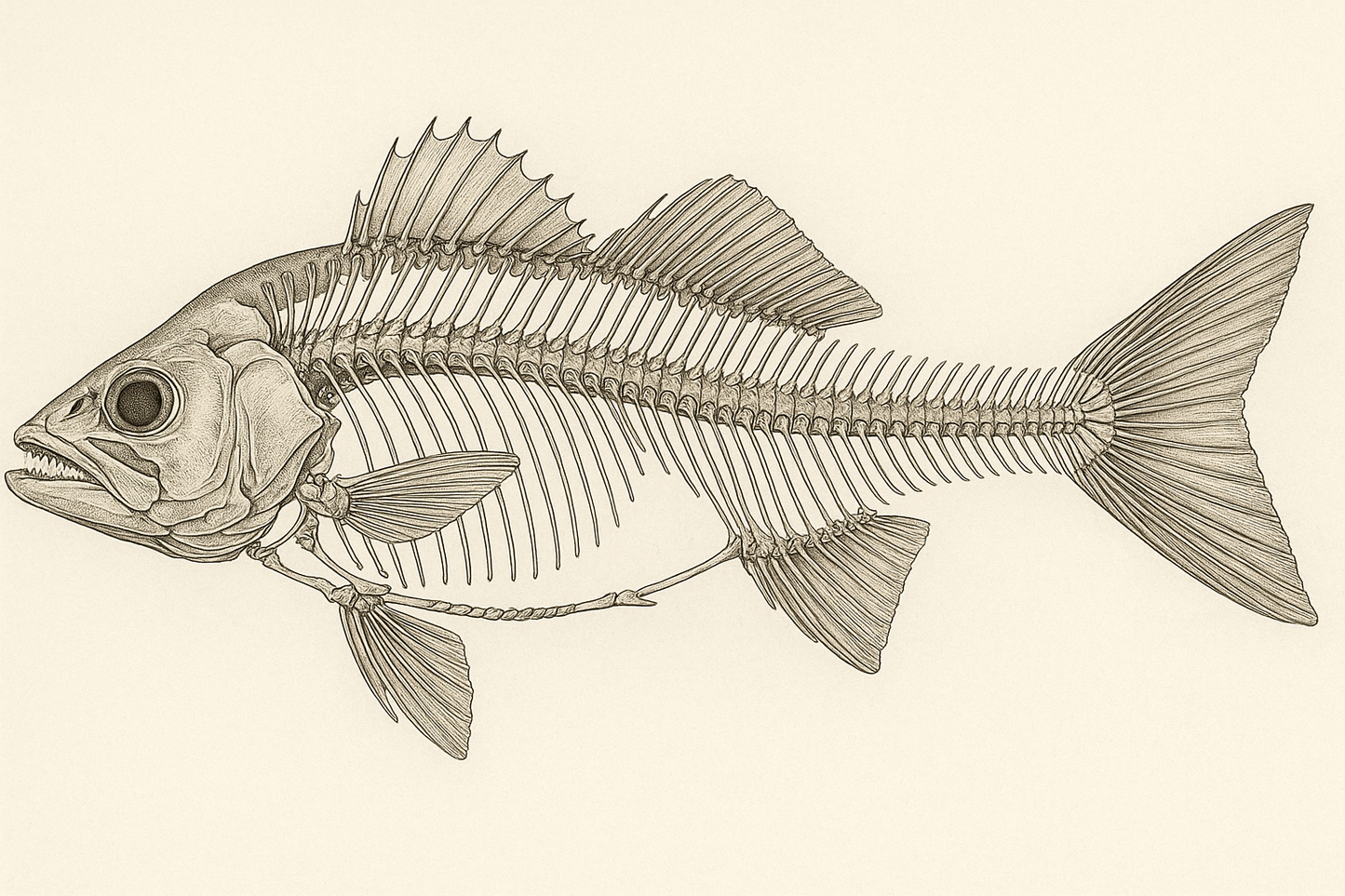Skeleton Fish Pint Glass