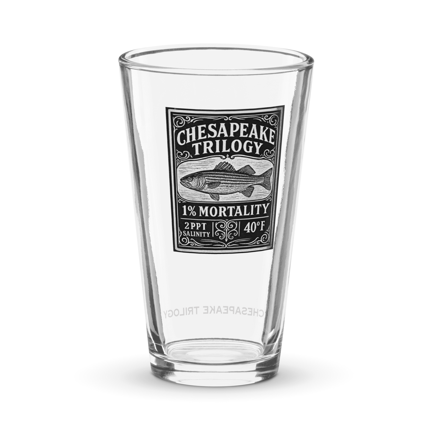 1% Mortality Tincture Label Pint Glass